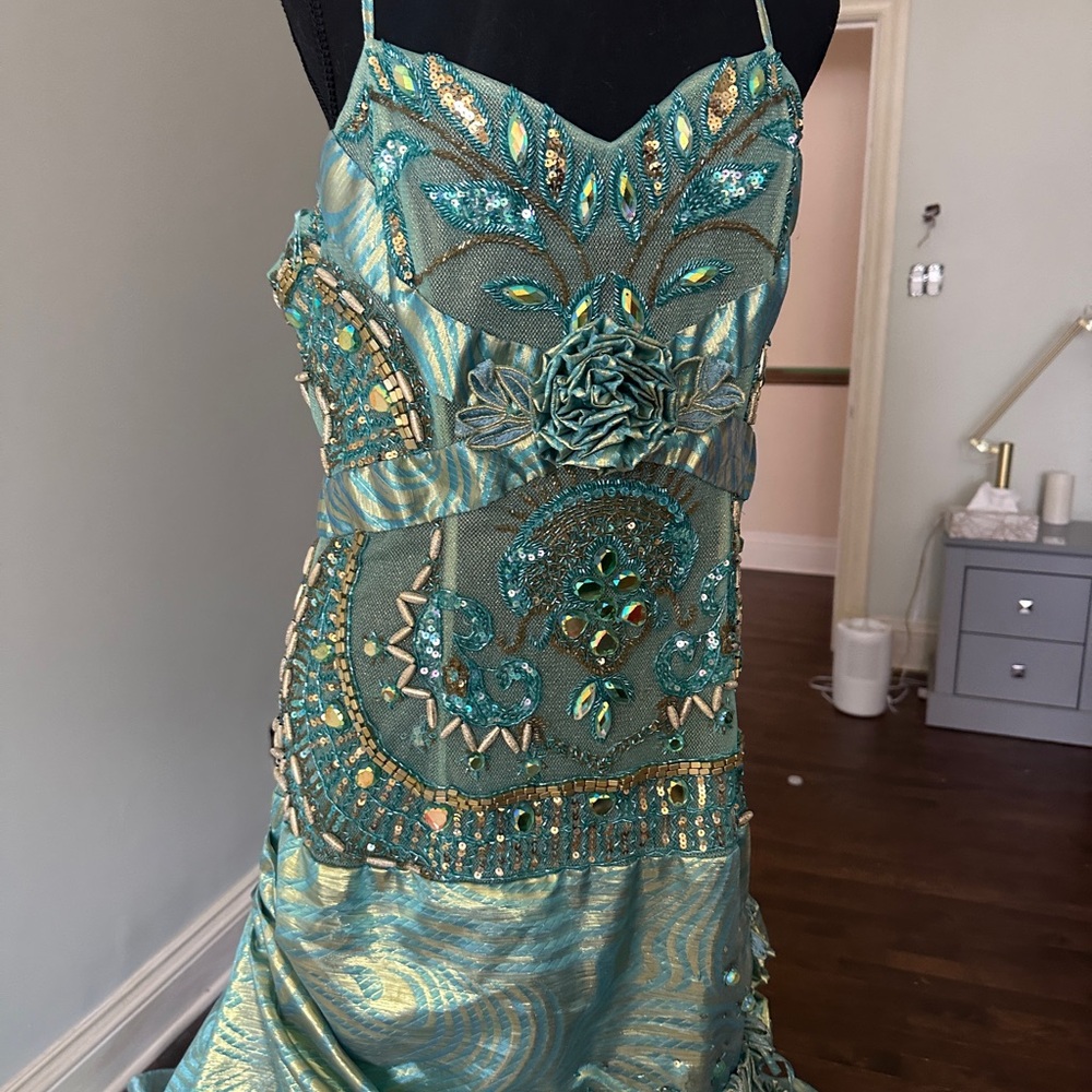 Green Sequin Embellished Dress